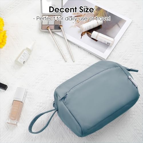 41rrn02ol l. ac 1.jpg Narwey Minzgrün Kulturtasche Damen Reise Make-up-Tasche Weit Offene Tasche Kosmetiktasche