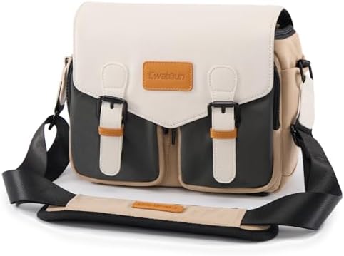 41rvea3m95l. ac .jpg Cwatcun Wasserdichte Kameratasche für Spiegelreflex und Kompaktkamera Cwatcun Vintage Kamera Messenger Tasche für System