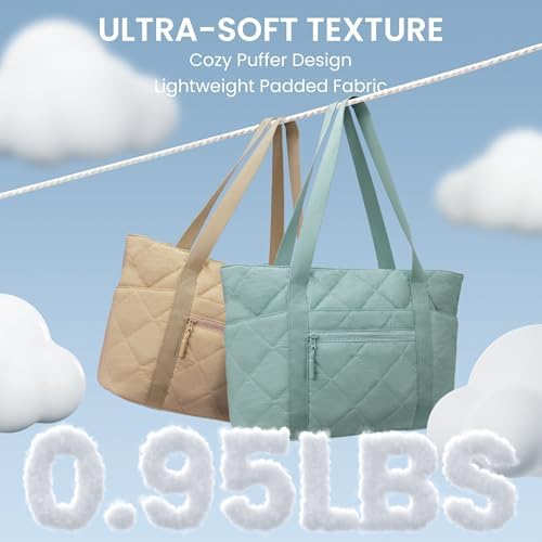 41s 4xbqcwl. ac .jpg Befen Puffer Tote Bag Damen Groß Handtasche Sporttasche Tragbare Laptoptasche 15,6 Zoll mit Reißverschluss für Reisen, S