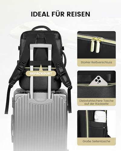 41snzutqbsl. ac .jpg LARGE LOVEVOOK Rucksack Handgepäck Flugzeug, Reiserucksack Damen, 45x36x20 L Laptop 17 Zoll, Beige