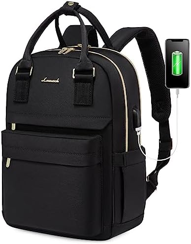 41sqtdrdcql. ac .jpg Laptop Schulrucksack LOVEVOOK Damen Wasserabweisend Eleganter Schultasche für Schule Uni Reise Khaki Beige