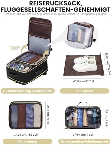 41sul2phb4l. ac .jpg LARGE LOVEVOOK Rucksack Handgepäck Flugzeug, Reiserucksack Damen, 45x36x20 L Laptop 17 Zoll, Beige