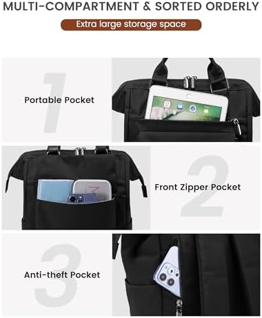 41sfcwpqqhl. ac .jpg LOVEVOOK Damen Wasserdicht Schulrucksack Schwarzujetzt shoppen! OEKO-TEX STANDARD 100