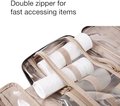 41svavsquyl. ac 1.jpg BagSmart Kulturbeutel Damen, Kulturtasche zum Aufhängen, Transparent für Makeup und Toilettenartikel, ideal für Reisen