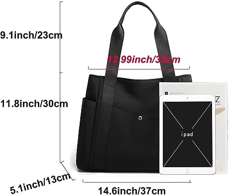 41t13fpfnrl. ac .jpg JIANLINST Schwarz Lässige Schultertasche Damen Handtasche Multi-Pocket Tote Henkeltasche Shopper