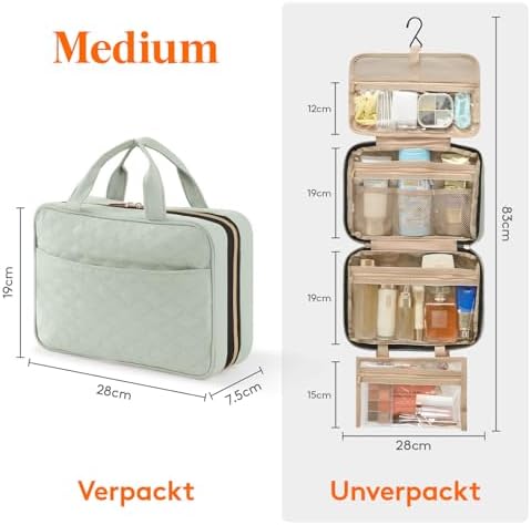 41uocvimbhl. ac .jpg Lifewit Reise Kulturbeutel Damen zum Aufhängen mit Organizer Funktion Groß Pink Recycled Claim Standard 100