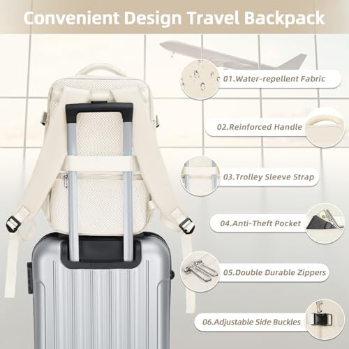 41urrs9x1al. ac .jpg Cmezevi Reiserucksack 20L für Business und Reisen - Beige