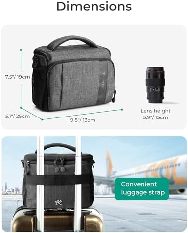 41ub9xoh2ul. ac .jpg Kameratasche Bagsmart Spiegelreflex DSLR Fototasche mit Regenschutzhülle Grau