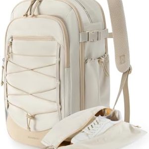 BagSmart 17,3-Zoll-Reiserucksack für Business-Reisende, Wasserdicht, 30L, Beige | BagSmart 17,3-Zoll-Reiserucksack mit