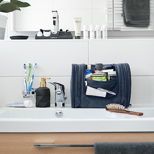 41ulgkdu6 l. ac 1.jpg Obics Kulturbeutel Gross grau 8L XL - für Herren & Damen - zum Aufhängen & mit Spiegel - 10 Fächer - ideal für Camping &