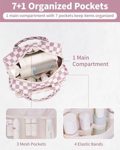 41wmflqh6vl. ac .jpg Narwey Damen Waschtasche Groß & Kosmetiktasche für Herren & Kinder (Kleine Graublaue Blume)