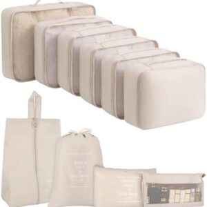 Gowkeey Koffer Organizer Set, 10 Stück Packing Cubيلde, Packwürfel, Reise Gadgets, Kleidertaschen, Schuhbeutel und Kosme