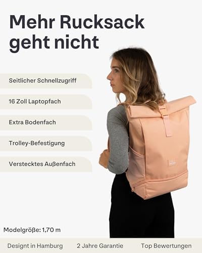 41x v6zywl. ac .jpg Johnny Urban Rucksack Damen und Herren - Allen Medium - Wasserabweisend - Mit Laptopfach für Uni, Fahrrad und Business -