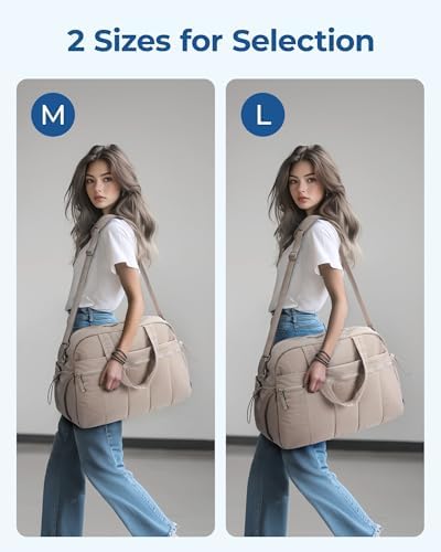 41x8igoiuol. ac 2.jpg Bagsmart Puffer Reisetasche Damen 24L Wasserabweisend Travel Bag Fitness Kamel