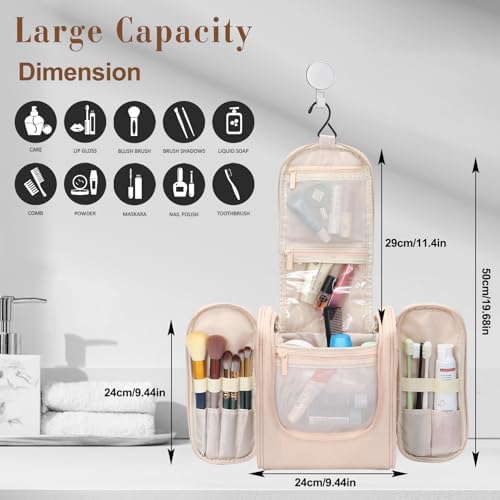 41x93nfkmfl. ac .jpg Skycase Kulturbeutel zum Aufhängen - Reise-Kulturbeutel für Damen mit wasserabweisender Oberfläche und Haken - 7 Organiz