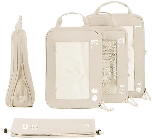 41xjahwldal. ac .jpg ECOHUB 5 Teilige Kompression Koffer Organizer Set für Reiseglobalrecyclemax