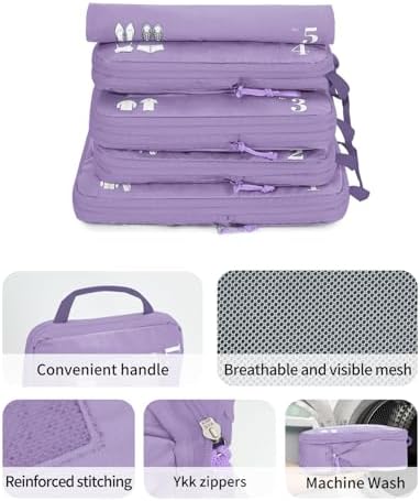 41xg0shzm8l. ac .jpg ECOHUB 5 Teilige Kompression Koffer Organizer Set für Reiseglobalrecyclemax