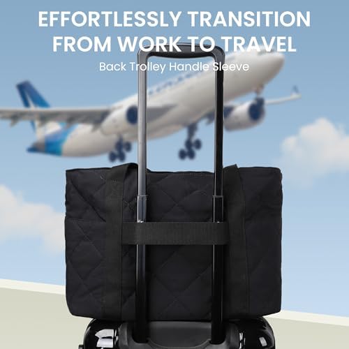 41yjdbkchl. ac .jpg Befen Puffer Tote Bag Damen Groß Handtasche Sporttasche Tragbare Laptoptasche 15,6 Zoll mit Reißverschluss für Reisen, S