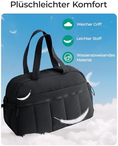 41ypvco3ll. ac 2.jpg Bagsmart Puffer Reisetasche Damen 24L Wasserabweisend Travel Bag Fitness Kamel
