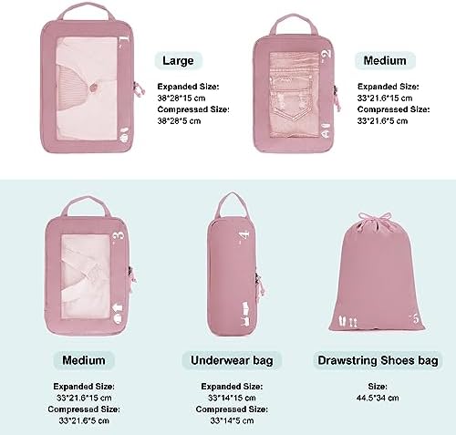 41yv8d8mw0l. ac .jpg ECOHUB 5 Teilige Kompression Koffer Organizer Set für Reiseglobalrecyclemax