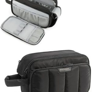 Bagsmart Reise-Kulturtasche für Damen: Groß, weit zu öffnend, Schwarz | Kosmetik- und Make-up-Organizer | Reise | Toilet