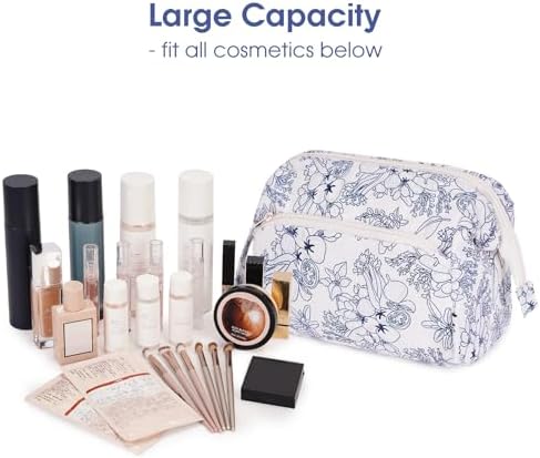 41ya8ijbmvl. ac 1.jpg Narwey Minzgrün Kulturtasche Damen Reise Make-up-Tasche Weit Offene Tasche Kosmetiktasche