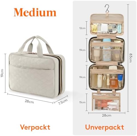 41z4673ddkl. ac .jpg Lifewit Reise Kulturbeutel Damen zum Aufhängen mit Organizer Funktion Groß Pink Recycled Claim Standard 100