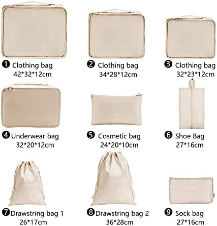 41zdy2by3l. ac .jpg Newaner Koffer Organizer, Multifunktionale packwürfel, Wasserdichte, für Reise und Urlaub, Beige