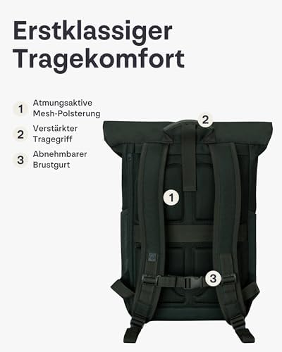 41znuisfkcl. ac .jpg Johnny Urban Rucksack Damen und Herren - Allen Medium - Wasserabweisend - Mit Laptopfach für Uni, Fahrrad und Business -