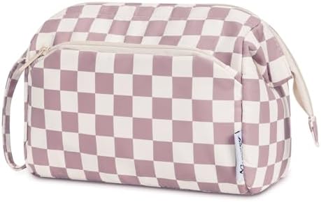 41zi8zbmfzl. ac 1.jpg Narwey Minzgrün Kulturtasche Damen Reise Make-up-Tasche Weit Offene Tasche Kosmetiktasche