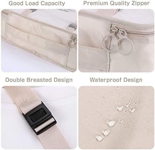 41zklyumkwl. ac .jpg LSLANSOON Reiseverpackung für Beige Reisewürfel - leicht und faltbar, perfektes Gepäckaufbewahrungset für Touristen (Bei