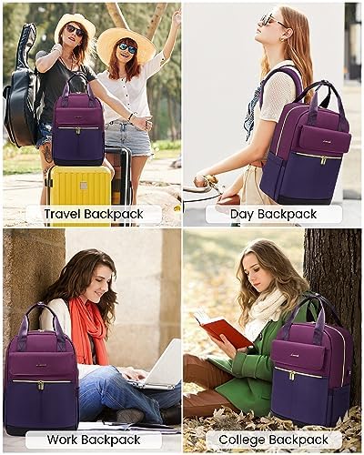 51 lbkureml. ac .jpg LOVEVOOK Damen Rucksack, 15,6 Zoll Laptop Schulrucksack, Wasserdicht, Reiserucksack, Beige OEKO-TEX STANDARD 100