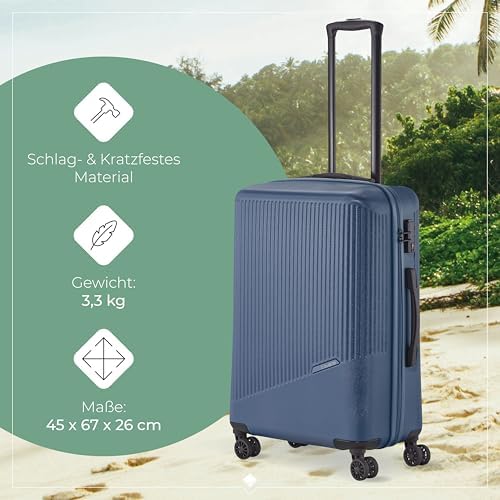 510m9 zalbl. ac .jpg Travelite Beautycase Hartschale Handgepäck, 36 cm, 17 Liter - Kosmetikkoffer mit Organizer- und Aufsteckfunktion für Rei