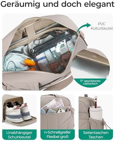 510gbisdkzl. ac 2.jpg Bagsmart Puffer Reisetasche Damen 24L Wasserabweisend Travel Bag Fitness Kamel