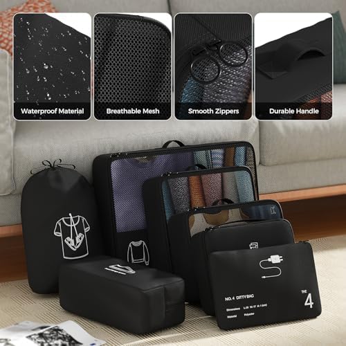 513jjf1dlgl. ac .jpg Reise Kleidertaschen Yomisee Packing Cubes Koffer Organizer Beige