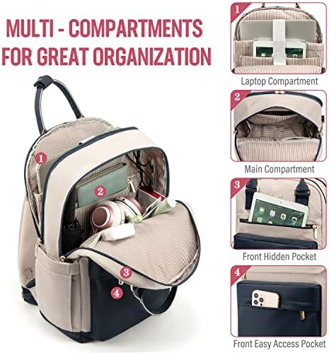 513slgjqsll. ac .jpg Laptop Schulrucksack LOVEVOOK Damen Wasserabweisend Eleganter Schultasche für Schule Uni Reise Khaki Beige