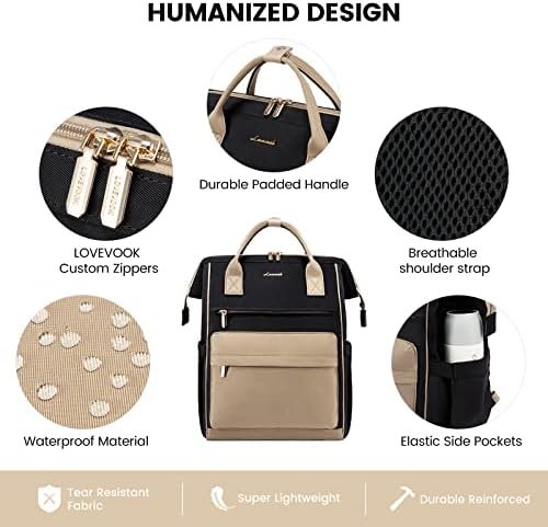 514 somglul. ac .jpg LVOOK Rucksack Damen 15,6 Zoll Laptop Schulrucksack Wasserdicht mit USB & Laptopfach, ideal für Arbeit, Schule & Uni, Re
