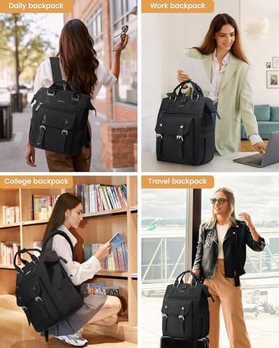 514eq3ncbl. ac .jpg LOVEVOOK Damen Wasserdicht Schulrucksack Schwarzujetzt shoppen! OEKO-TEX STANDARD 100