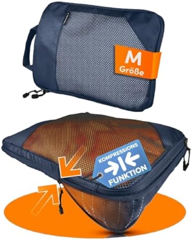 5160wnbesfl. ac .jpg Travely Kompression Packwürfel - 8-teiliges Set - Packwürfel für Reise und Rucksack - Kompressionsbeutel als Kofferorgan