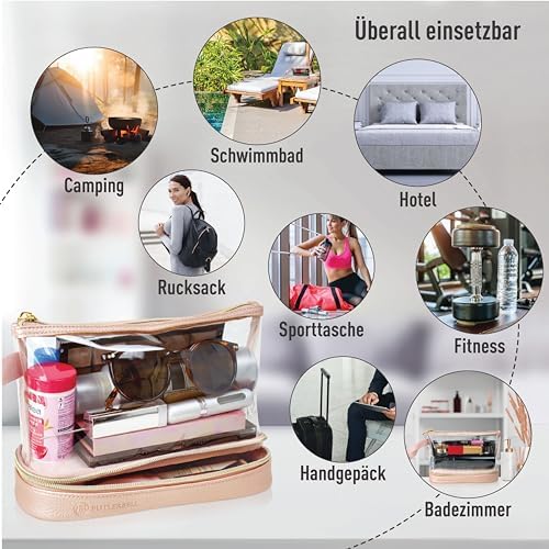 516tuqfmz3l. ac .jpg BUTLERBELL Transparenter Kulturbeutel | Bliktdicht | Reisegepäck-Damen & Herren (Schwarz) | Flüssigkeiten transportieren