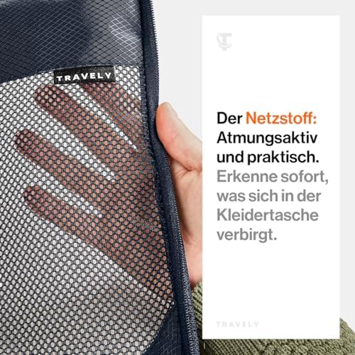 517mgusdwql. ac .jpg Travely Kompression Packwürfel - 8-teiliges Set - Packwürfel für Reise und Rucksack - Kompressionsbeutel als Kofferorgan