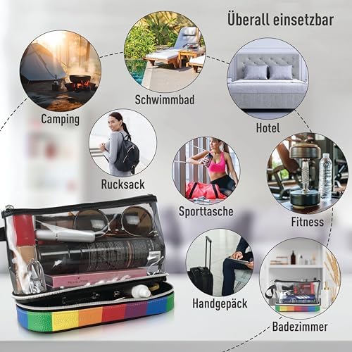 517qag1vbtl. ac .jpg BUTLERBELL Transparenter Kulturbeutel | Bliktdicht | Reisegepäck-Damen & Herren (Schwarz) | Flüssigkeiten transportieren