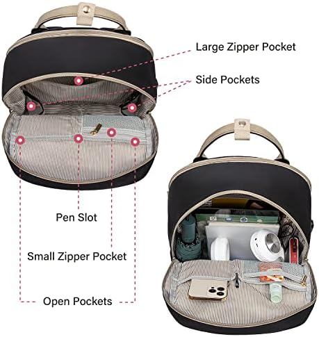 518skhqo0bl. ac .jpg Laptop Schulrucksack LOVEVOOK Damen Wasserabweisend Eleganter Schultasche für Schule Uni Reise Khaki Beige