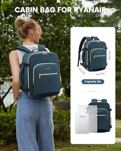 518z09xjvl. ac .jpg LOVEVOOK Ryanair Handgepäck für Damen Herren | Carry On Tasche 40x30x20cm | Eurowings Wizz Cabine Richtung | Laptop Komp
