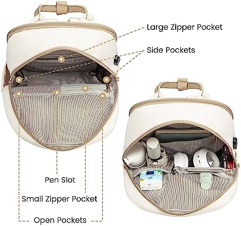 518cf1npstl. ac .jpg Laptop Schulrucksack LOVEVOOK Damen Wasserabweisend Eleganter Schultasche für Schule Uni Reise Khaki Beige