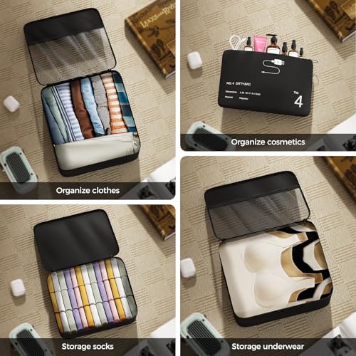 518opdvyztl. ac .jpg Reise Kleidertaschen Yomisee Packing Cubes Koffer Organizer Beige