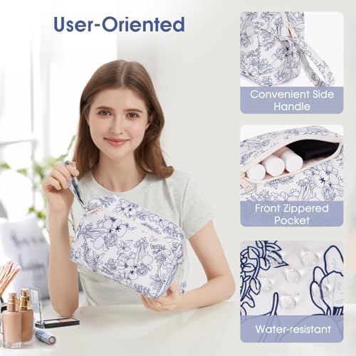 519rfguisgl. ac 1.jpg Narwey Minzgrün Kulturtasche Damen Reise Make-up-Tasche Weit Offene Tasche Kosmetiktasche