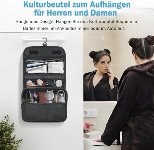 519u4xbpil. ac .jpg C-easb Kulturtasche zum Aufhängen für Badezimmer, gehende Reise-Kulturtasche für Damen und Herren