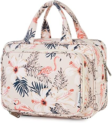 519xoptfi2l. ac .jpg Narwey Damen Waschtasche Groß & Kosmetiktasche für Herren & Kinder (Kleine Graublaue Blume)