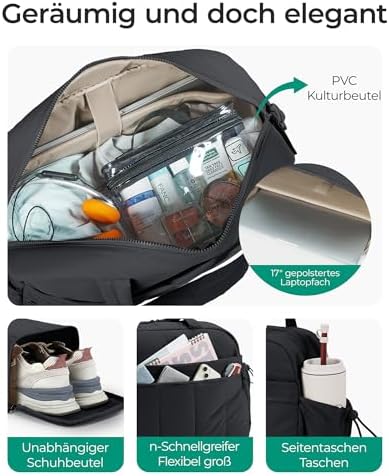 519knsuq94l. ac 2.jpg Bagsmart Puffer Reisetasche Damen 24L Wasserabweisend Travel Bag Fitness Kamel